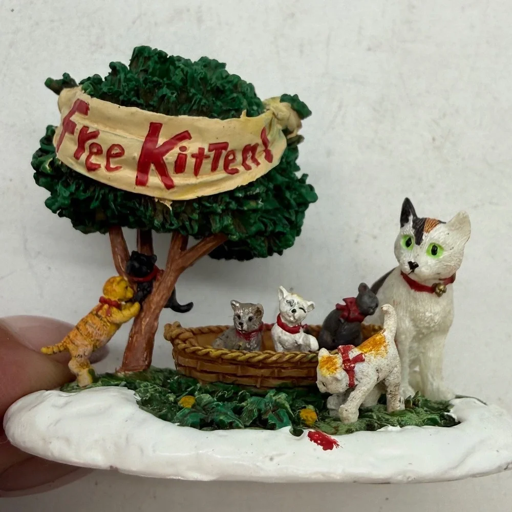 Department 56 Village Accessories Dog Puppies Cat Kittens Set of 2 north pole